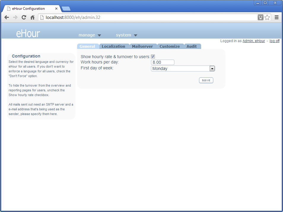 eHour - Screenshot #3