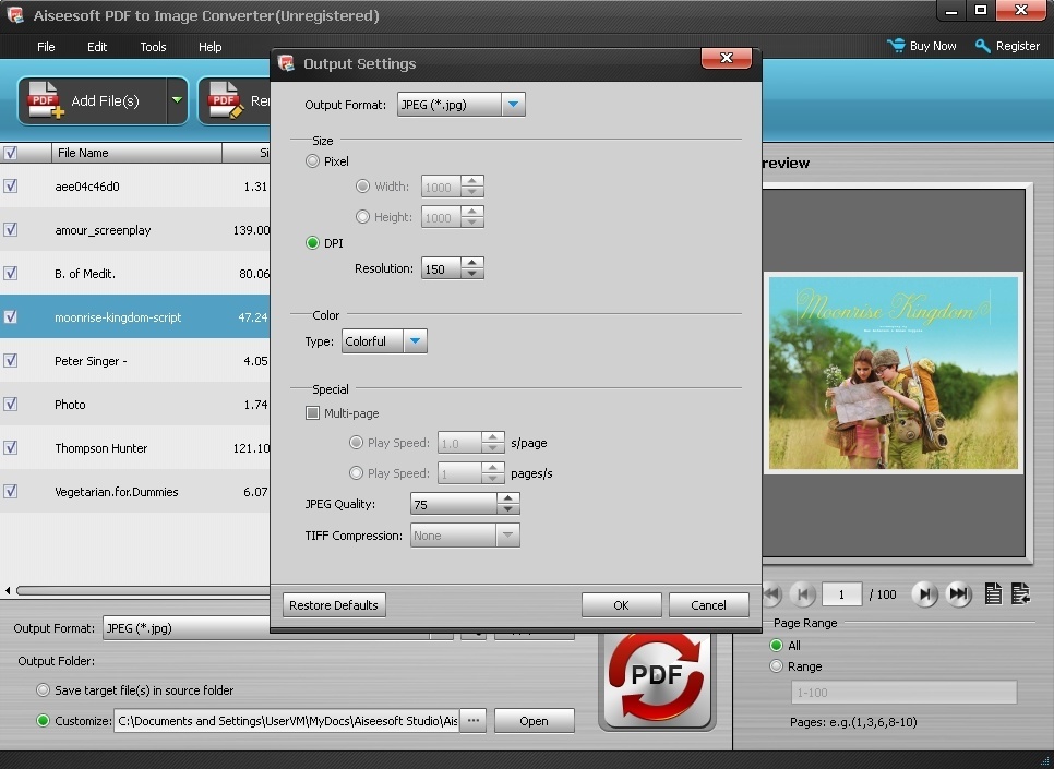 Aiseesoft PDF to Image Converter - Screenshot #3