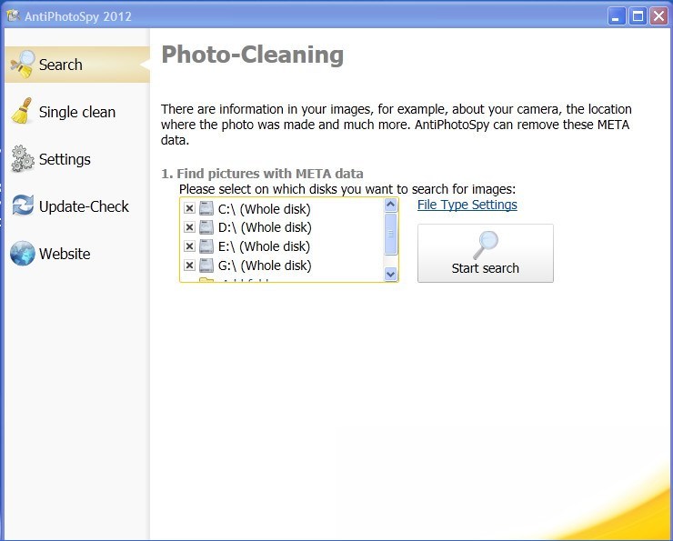 AntiPhotoSpy 2012 - Screenshot #1