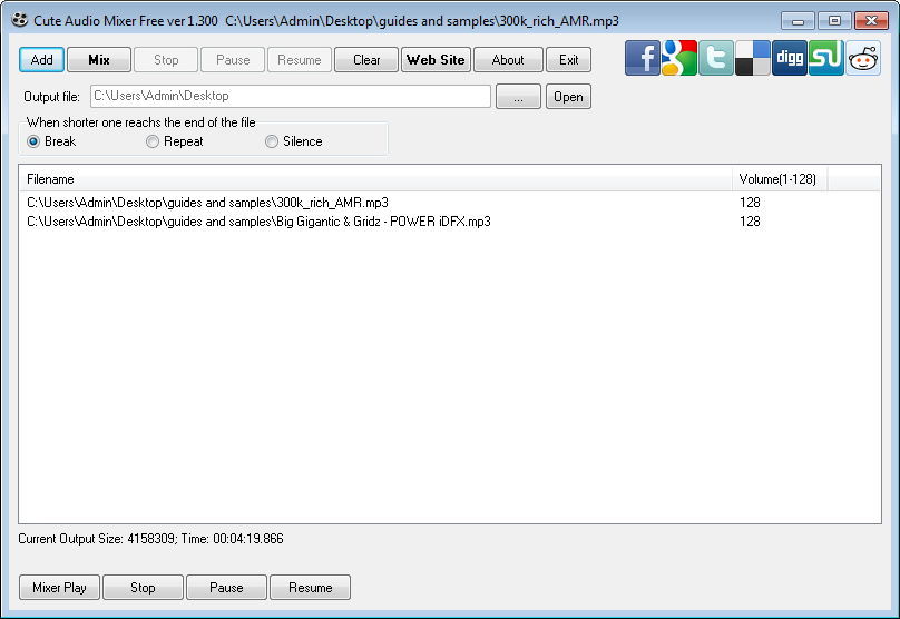 Cute Audio Mixer - Screenshot #2
