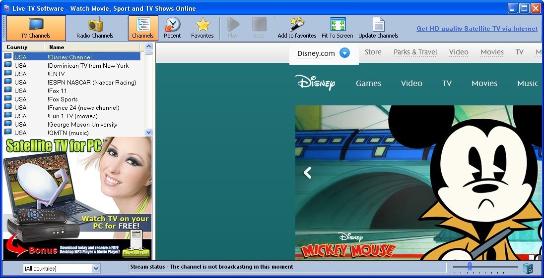 Free Live TV Software - Screenshot #1