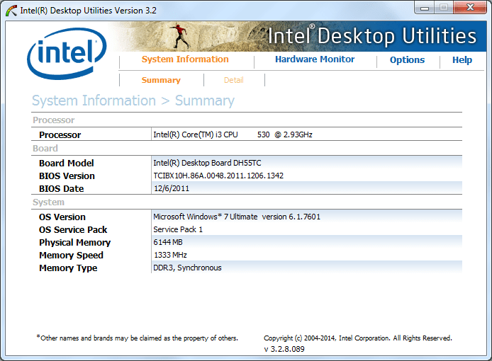 Intel Desktop Utilities - Screenshot #2