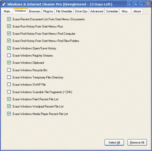 Windows & Internet Cleaner Pro - Screenshot #7