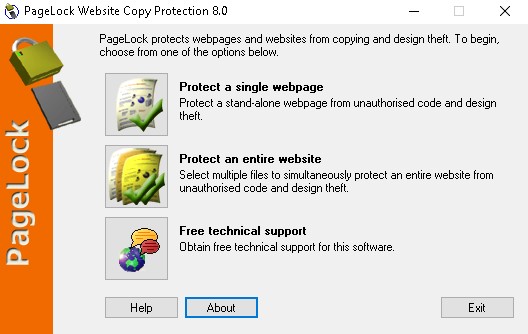 PageLock Website Copy Protection - Screenshot #1