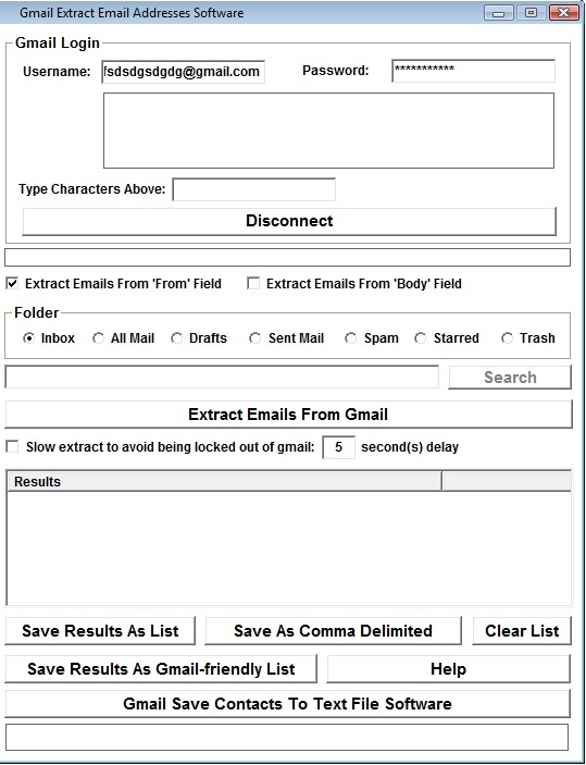 Gmail Extract Email Addresses Software - Screenshot #3