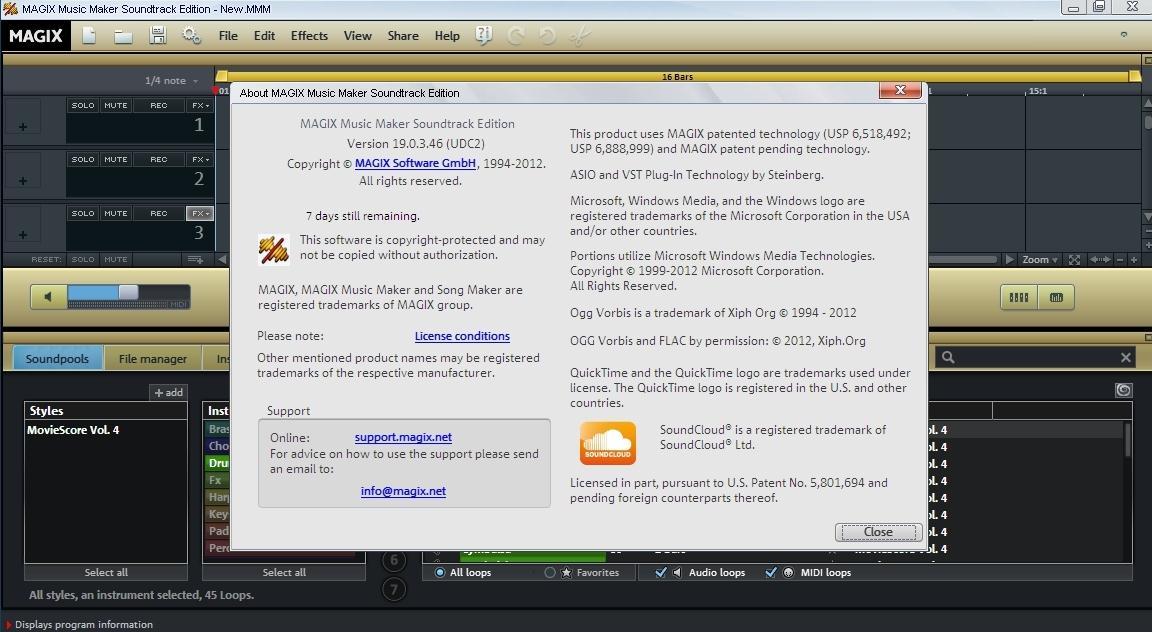 MAGIX Music Maker Soundtrack Edition - Screenshot #1
