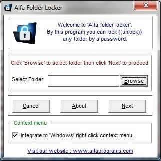 Alfa Folder Locker - Screenshot #4