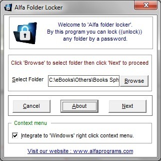 Alfa Folder Locker - Screenshot #3