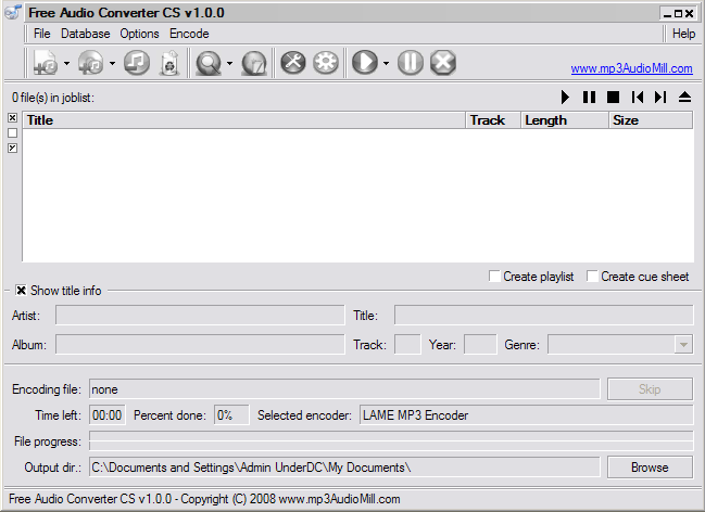 Free Audio Converter CS - Screenshot #3