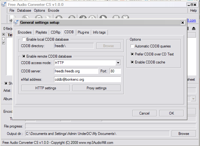 Free Audio Converter CS - Screenshot #1
