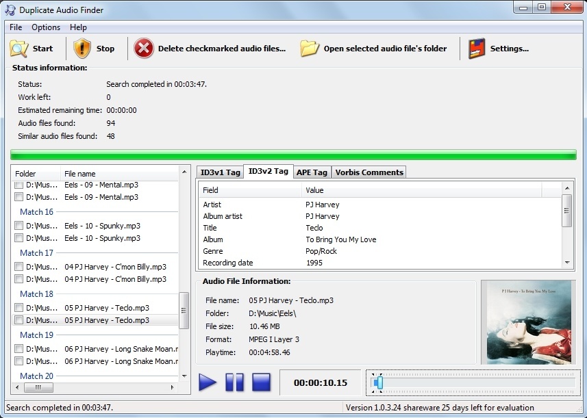 Duplicate Audio Finder download for free - SoftDeluxe