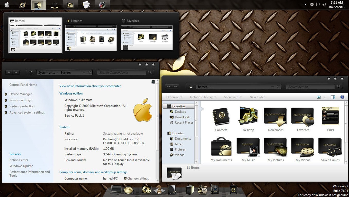 GoldOSX Skin Pack - Screenshot #1