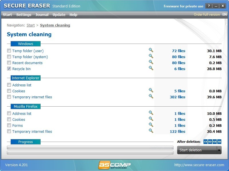 download the new version for windows ASCOMP Secure Eraser Professional 6.002