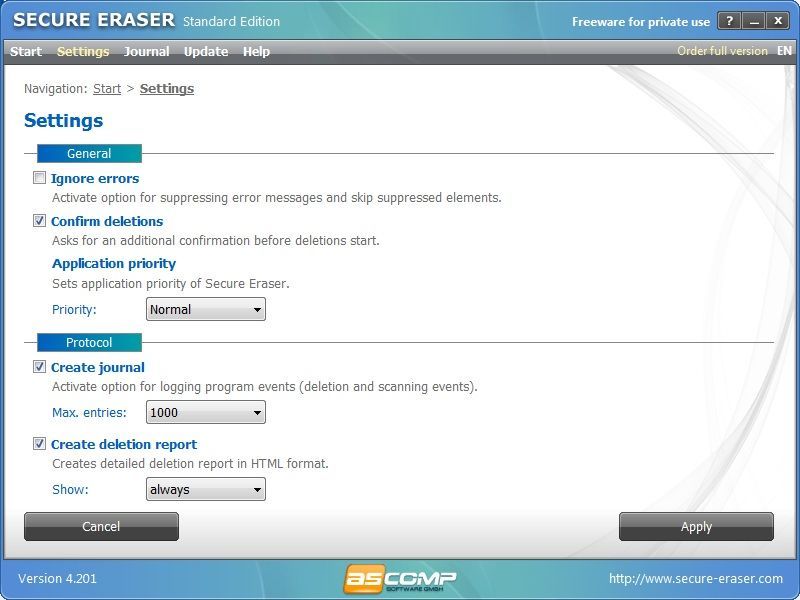 download the last version for windows ASCOMP Secure Eraser Professional 6.002