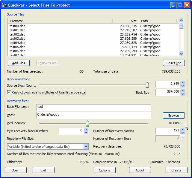 QuickPar - Screenshot #2