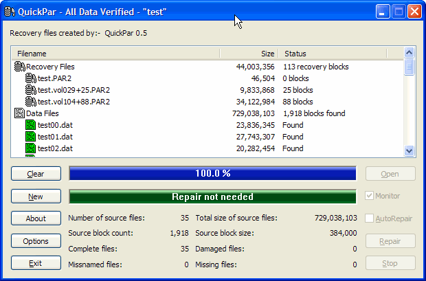 QuickPar - Screenshot #1