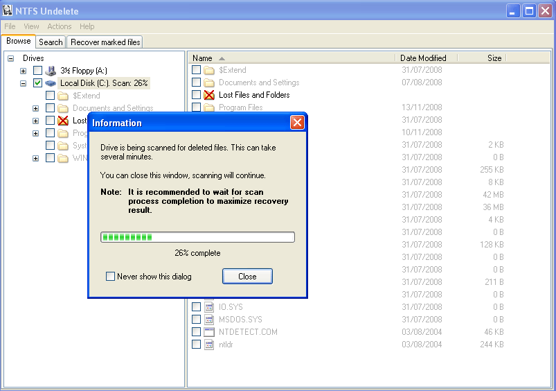 NTFS Undelete - Screenshot #7