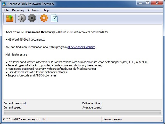 Accent WORD Password Recovery - Screenshot #6