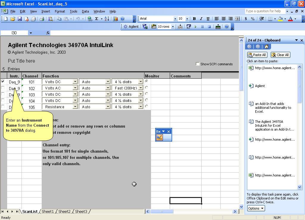 Agilent 34970A IntuiLink for Excel latest version - Get best Windows ...