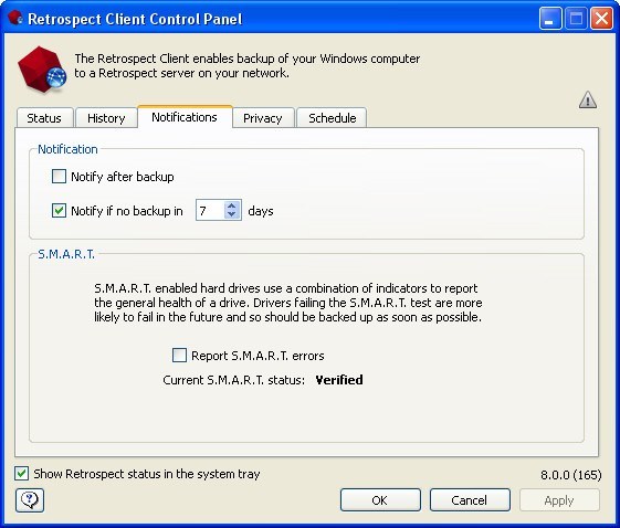 Retrospect Client - Screenshot #2