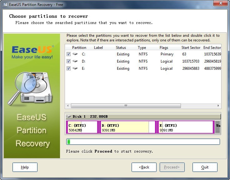 EASEUS Partition Recovery - Screenshot #2