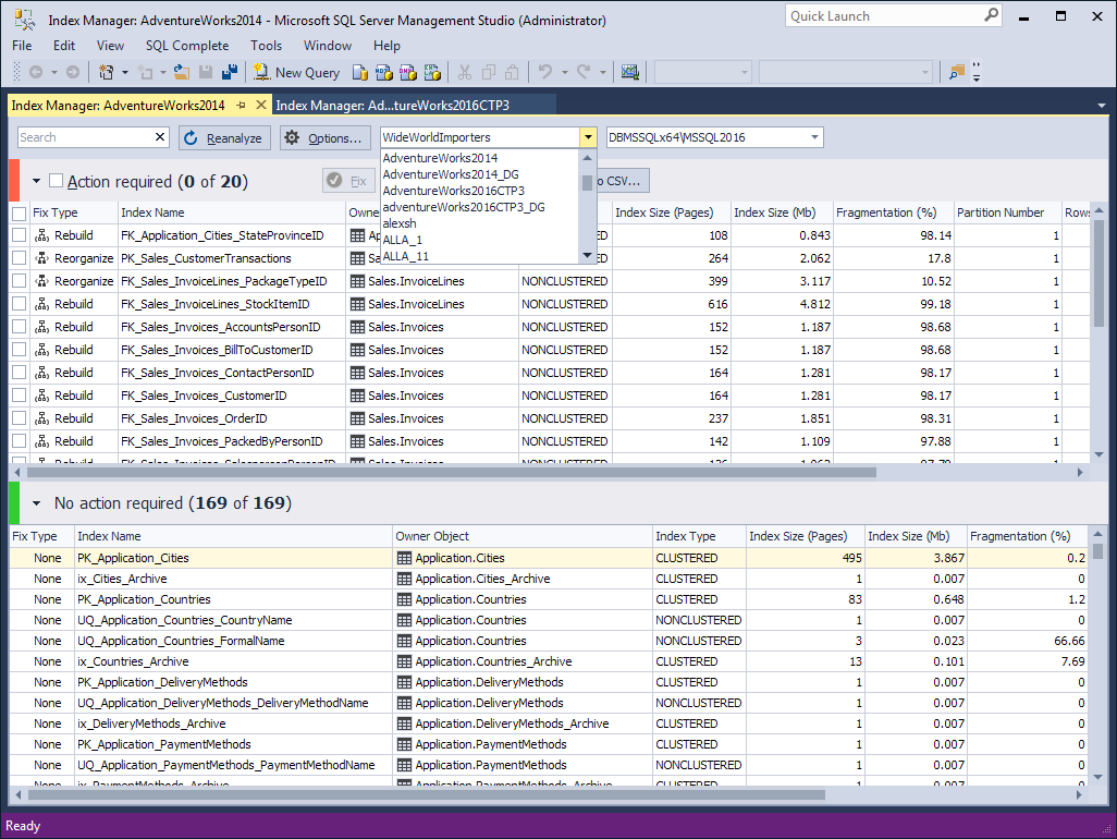 dbForge Index Manager for SQL Server download for free - SoftDeluxe