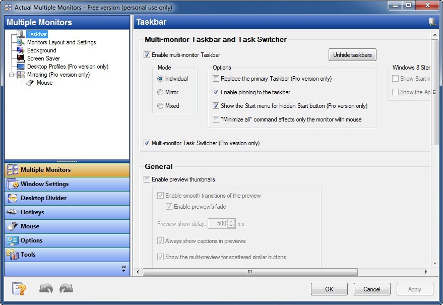 download the last version for windows Actual Multiple Monitors 8.15.0
