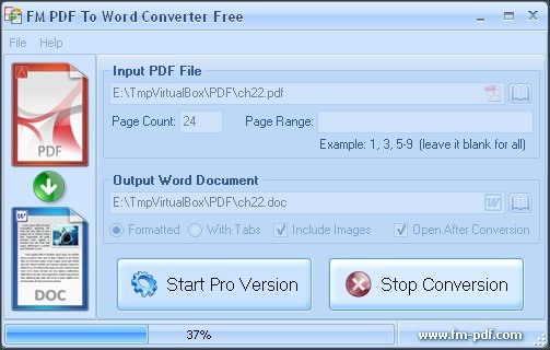 FM PDF To Word Converter Free - Screenshot #5