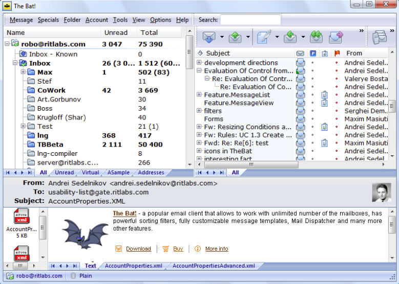 The Bat! International Pack - Screenshot #2