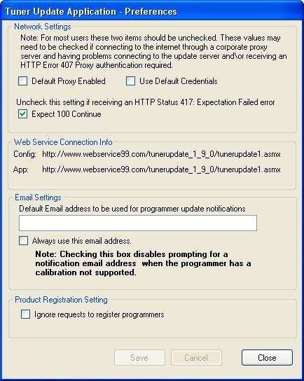 Tuner Update Application - Screenshot #2