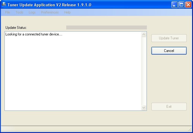 Tuner Update Application - Screenshot #1