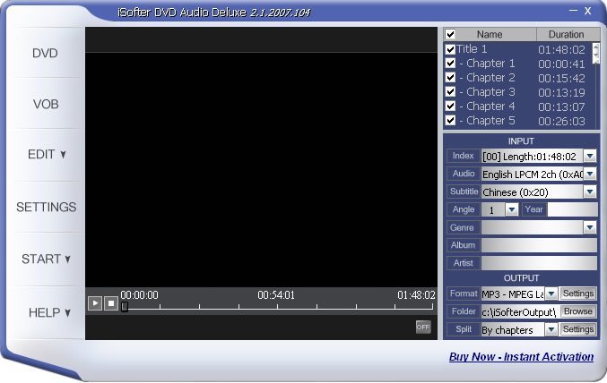 iSofter DVD Audio Ripper Deluxe - Screenshot #3