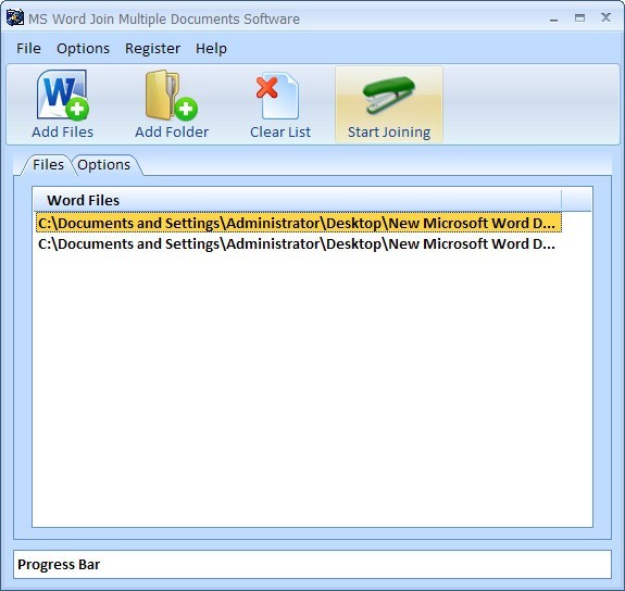 MS Word Join Multiple Documents Software - Screenshot #1