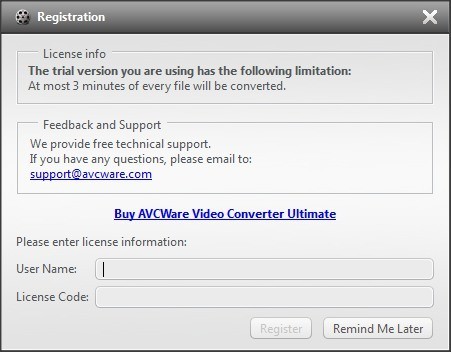 AVCWare Video Converter Ultimate - Screenshot #1