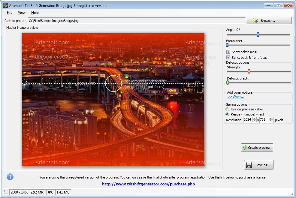 Artensoft Tilt Shift Generator - Screenshot #6