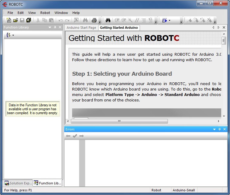 ROBOTC for Arduino download for free - SoftDeluxe