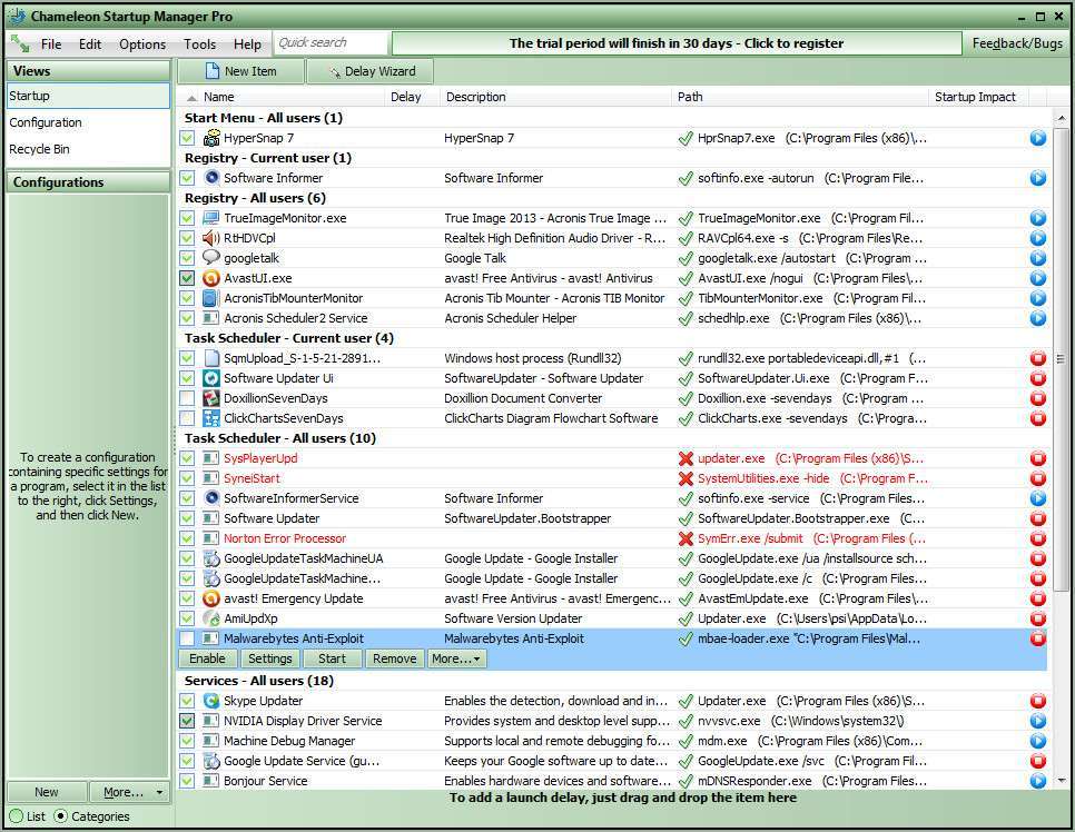 Chameleon Startup Manager latest version - Get best Windows software