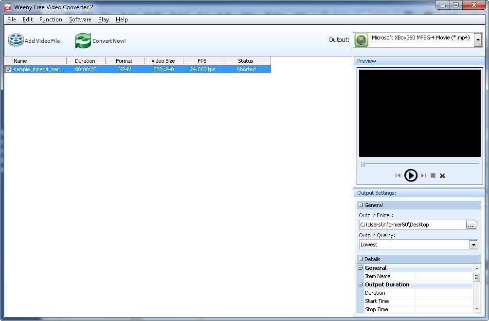 Weeny Free Video Converter - Screenshot #1