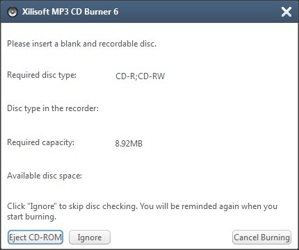 Xilisoft MP3 CD Burner - Screenshot #1