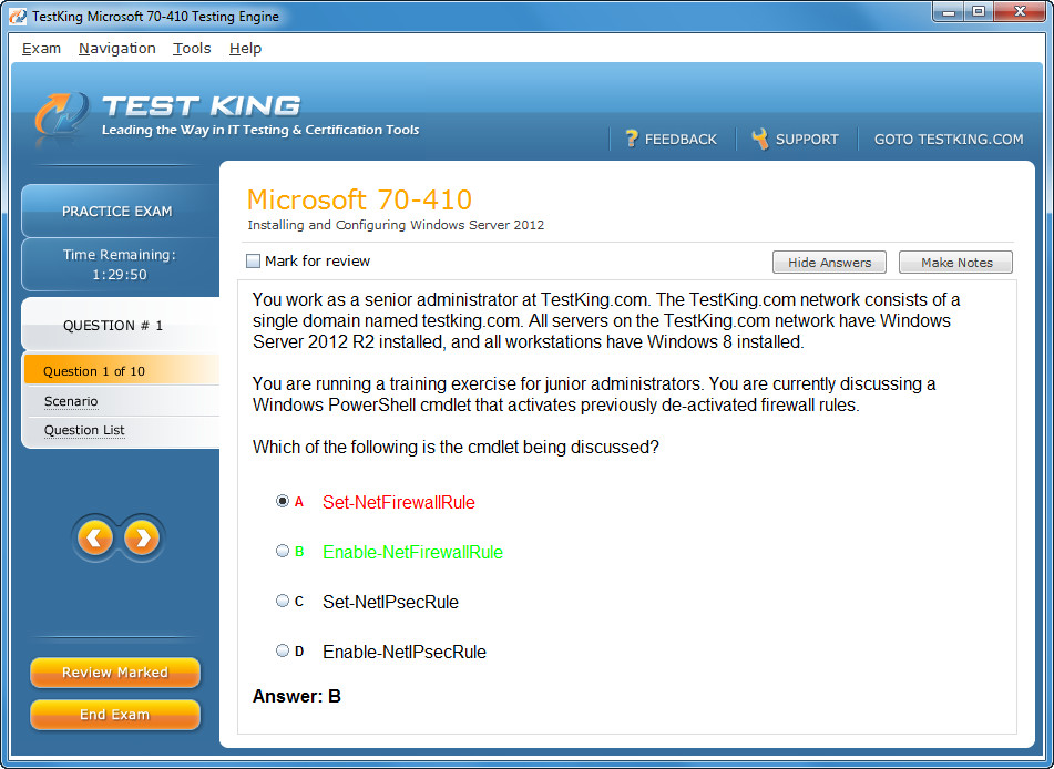 TestKing Q and A for Microsoft 70-410 Demo download for free - SoftDeluxe