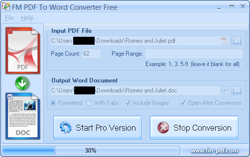FM PDF To Word Converter Free - Screenshot #3