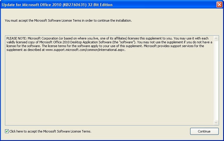 Update for Microsoft Office 2010 (KB2760631) 32-Bit Edition - Screenshot #1