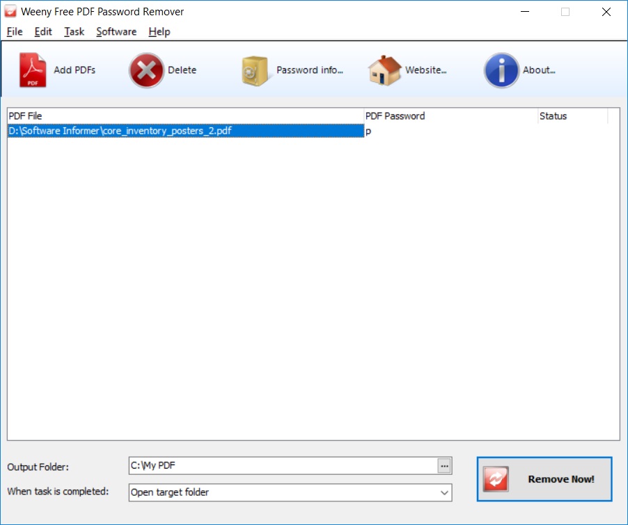 Weeny Free PDF Password Remover - Screenshot #3