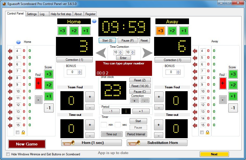 Eguasoft Basketball Scoreboard Pro - Screenshot #2
