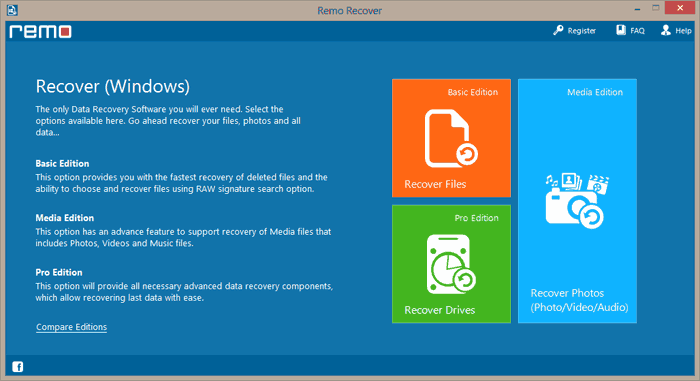 Remo Recover (Windows) - Pro Edition - Screenshot #1
