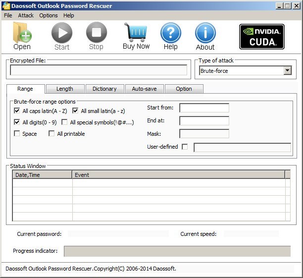 Daossoft Outlook Password Rescuer - Screenshot #1