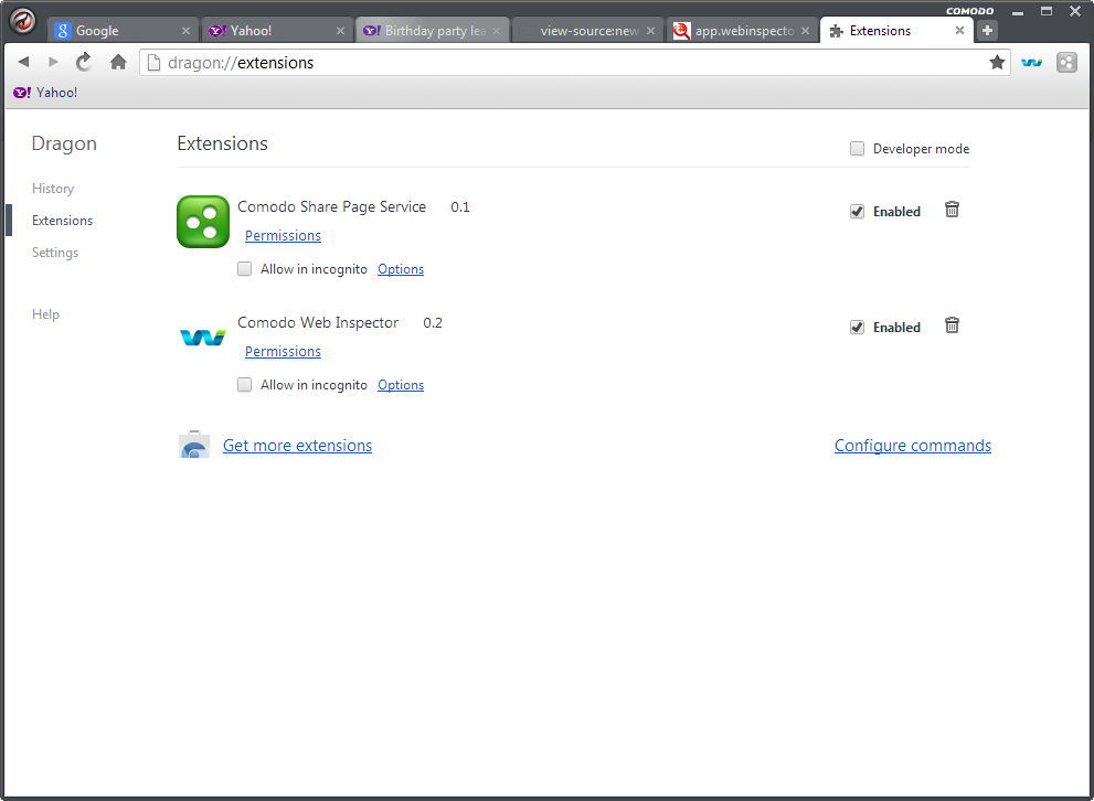 Comodo Dragon Internet Browser - Screenshot #19
