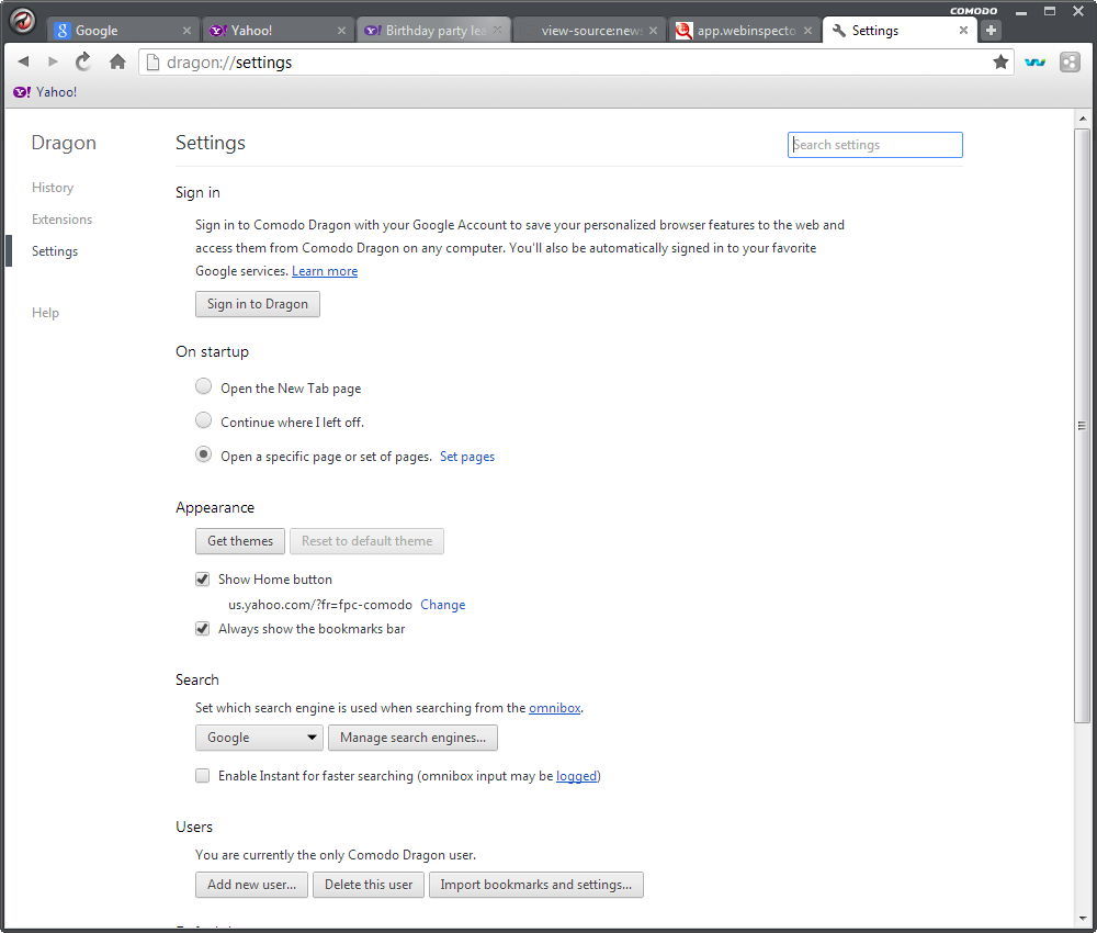 Comodo Dragon Internet Browser - Screenshot #17