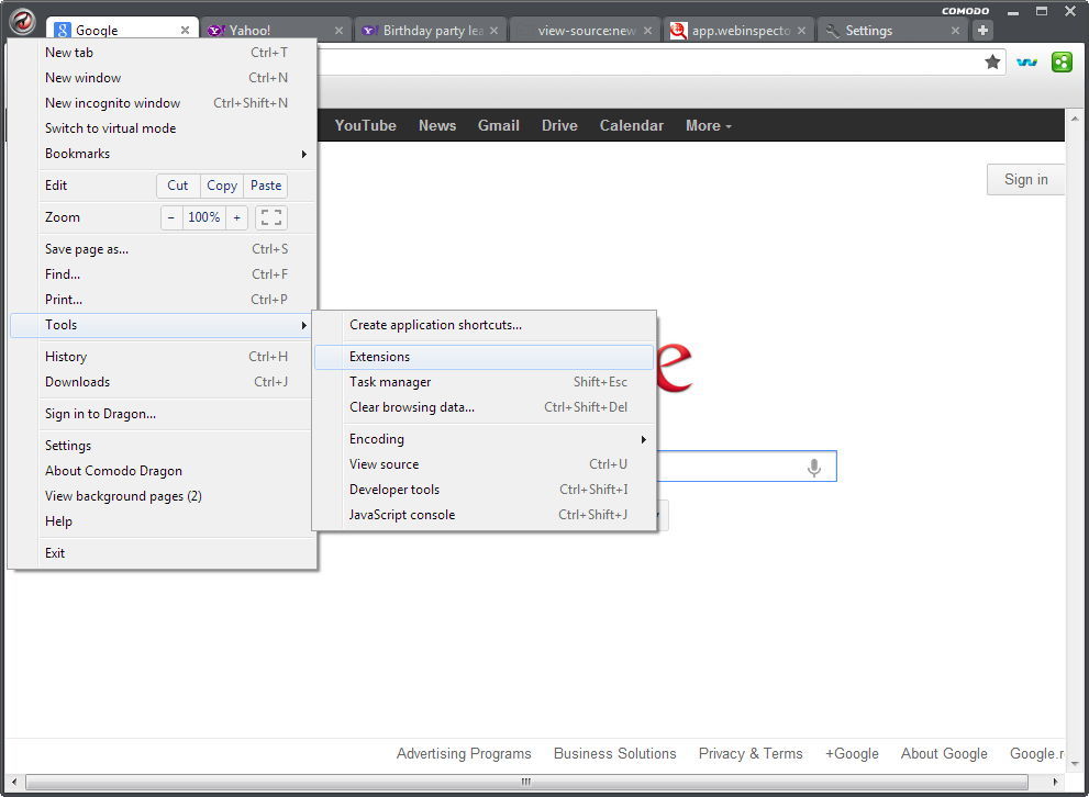 Comodo Dragon Internet Browser - Screenshot #20
