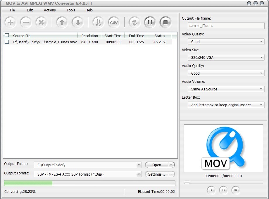 MOV to AVI MPEG WMV Converter download for free SoftDeluxe